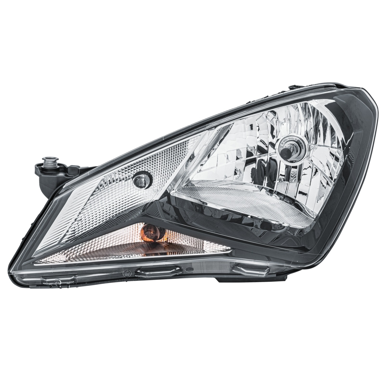 Bild von HELLA 1EJ 010 671-011 Halogen Scheinwerfer - für u.a. Seat MII (KF1, KE1) - schwarz - ECE - für Rechtsverkehr - links