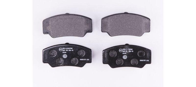 Bild von HELLA 8DB 355 006-151 Bremsbelagsatz Bremsbeläge, Bremsklötze, Bremssteine nicht für Verschleißwarnanzeiger vorbereitet