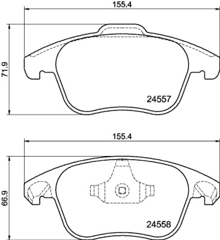 Bild von HELLA 8DB 355 013-351 Bremsbelagsatz Bremsbeläge, Bremsklötze, Bremssteine nicht für Verschleißwarnanzeiger vorbereitet CITROËN: C4 Picasso 2