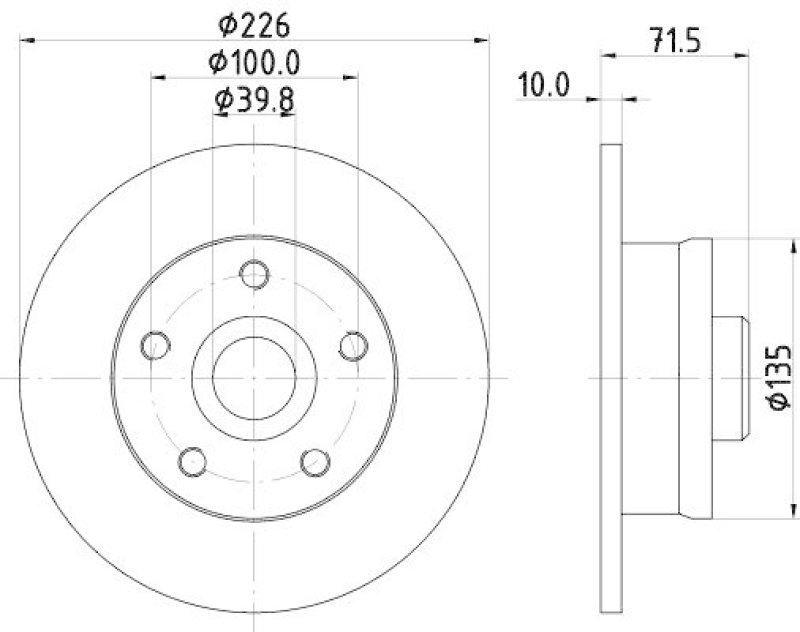 Bild von HELLA 8DD 355 102-751 Bremsscheibe Bremsscheiben, Scheibenbremsen 226 10 05/05 100 voll VOLKSWAGEN: GOLF 3, Vento, GOLF 3 Variant