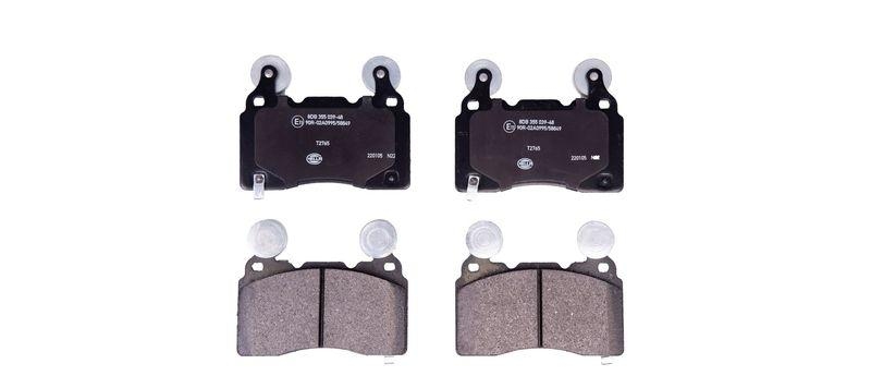 Bild von HELLA 8DB 355 039-481 Bremsbelagsatz Bremsbeläge, Bremsklötze, Bremssteine mit akustischer Verschleißwarnung CHEVROLET: Camaro V Coupe