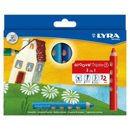 Bild von LYRA L3831120 Groove Triple 1, Kartonetui mit 12 Farbstiften, Sortiert, Mehrfarbig