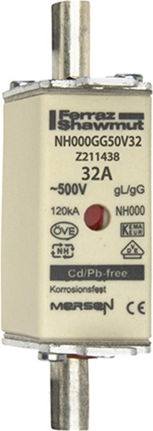 Bild von Mersen NH-Sicherungseinsatz SF Gr.000 gG 32A/500VKM NH000GG50V32 - Z211438