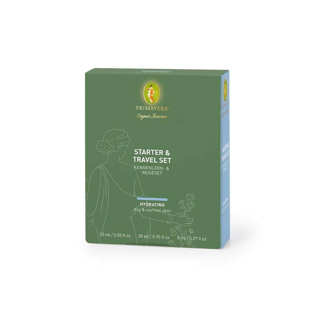 Bild von PRIMAVERA Starter & Travel Set Hydrating - Naturkosmetik - Kennenlern- & Reiseset für normale bis trockene Haut - Geschenkbox Reinigung, Toner, Pflege - vegan