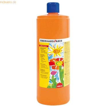 Bild von EberhardFaber, Künstlerfarbe + Bastelfarbe, Temperafarben Efacolor, 1000 ml, Orange (Kadmiumorange dunkel, 1000 ml)