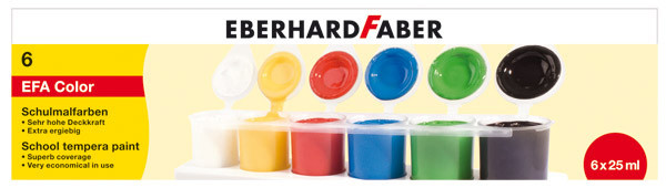 Bild von EberhardFaber, Künstlerfarbe + Bastelfarbe, Temperafarben 6 x 25 ml (Sortiert, 25 ml)