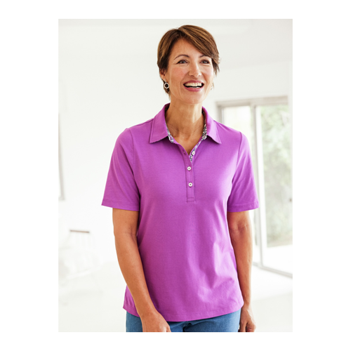 Bild von Baumwoll-Poloshirt mit Liberty Kragen