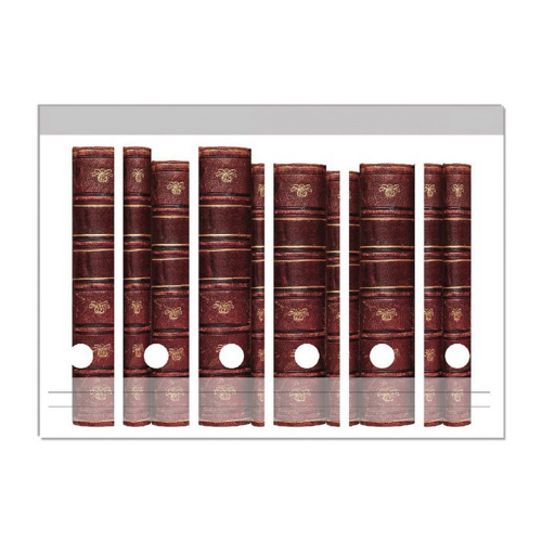 Bild von Wallario Etiketten Alte Bücher mit rotem Ledereinband