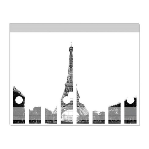 Bild von Wallario Etiketten Eiffelturm in Paris - schwarz-weiß