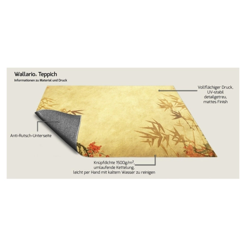 Bild von Wallario Teppich Herbststimmung – alter Papyrus mit Herbstmotiven, rechteckig, rutschfest