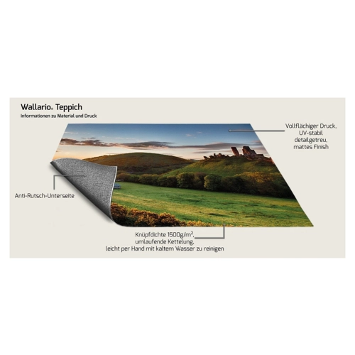 Bild von Wallario Teppich Schlosspanorama in England bei Sonnenaufgang