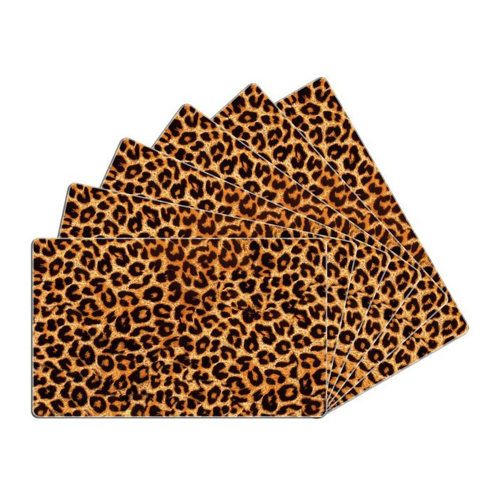Bild von Wallario Frühstücksbrett Leopardenmuster in orange schwarz