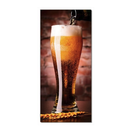 Bild von Wallario Türtapete Frisches Pils – Ein Hauch von Frische für Ihre Türen