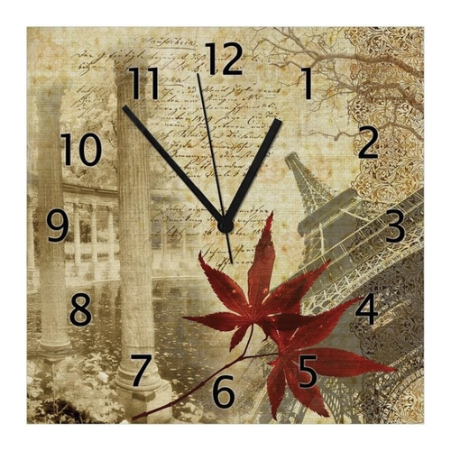 Bild von Wallario Wanduhr Paris Design - Eiffelturm im Herbst