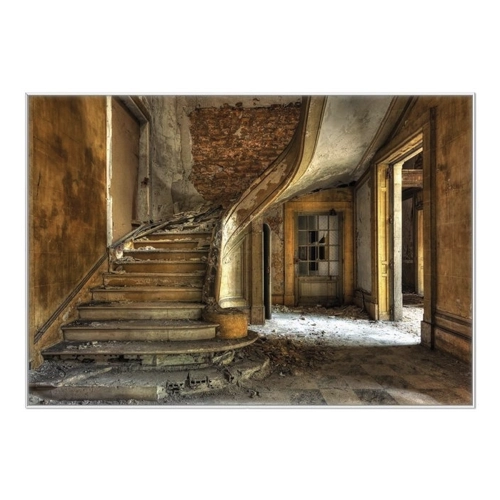 Bild von Wallario Poster - Massive Steintreppe in herrenlosem Haus