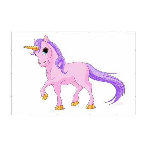 Bild von Wallario Poster, Einhorn in rosa mit Schweif in lila