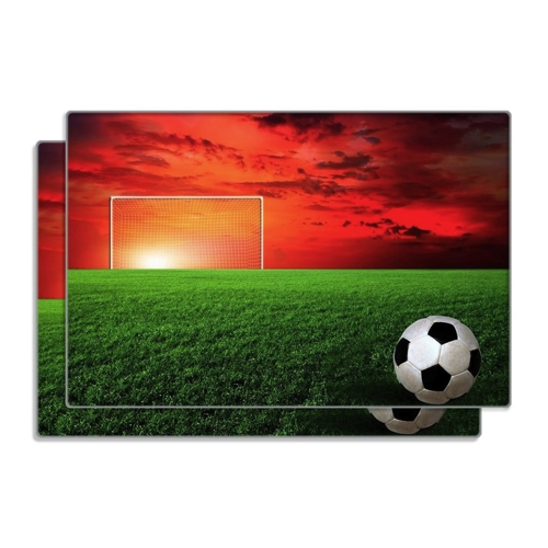 Bild von Wallario Frühstücksbrett Fußball - Fußballfeld bei Sonnenuntergang
