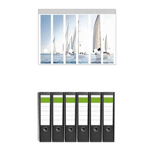 Bild von Wallario Etiketten Segelschiff auf dem Meer - Ordnerrücken-Sticker für jeden Geschmack
