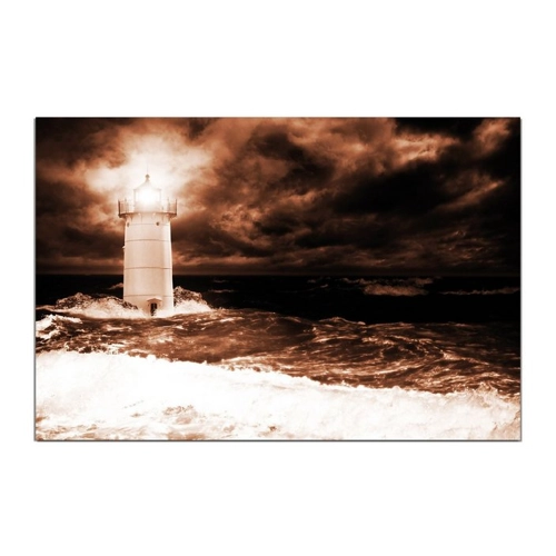 Bild von Wandfolie von Wallario: Abstrakter Leuchtturm im Wasser