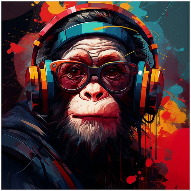 Bild von Wallario Möbelfolie Chimp - Musik