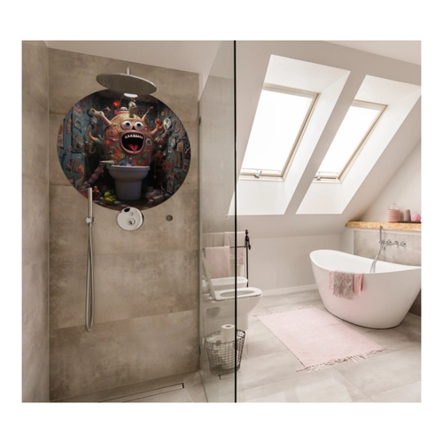 Bild von Wallario Wandfolie, Kloalarm - Toilettentroll