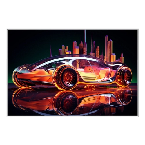 Bild von Wallario Poster, Neon-Speedster – Kunst für Ihr Zuhause