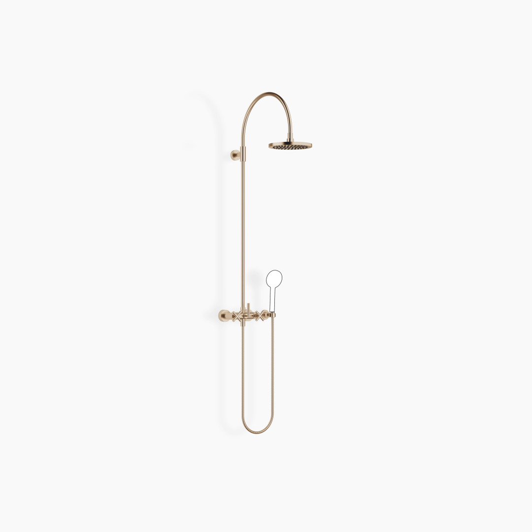 Bild von Dornbracht Shower Pipe mit Brausebatterie TARA 26632892 220 mm Light Gold gebürstet, 26632892-27 26632892-27