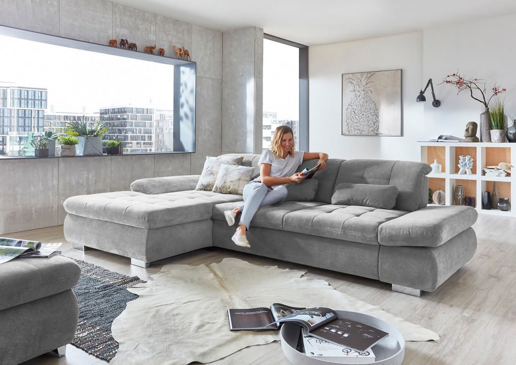 Bild von Die PlanBar Ecksofa "MP-IN17004 L-Form", wahlweise mit Bettfunktion, Sitztiefen- und Kopfteilverstellung