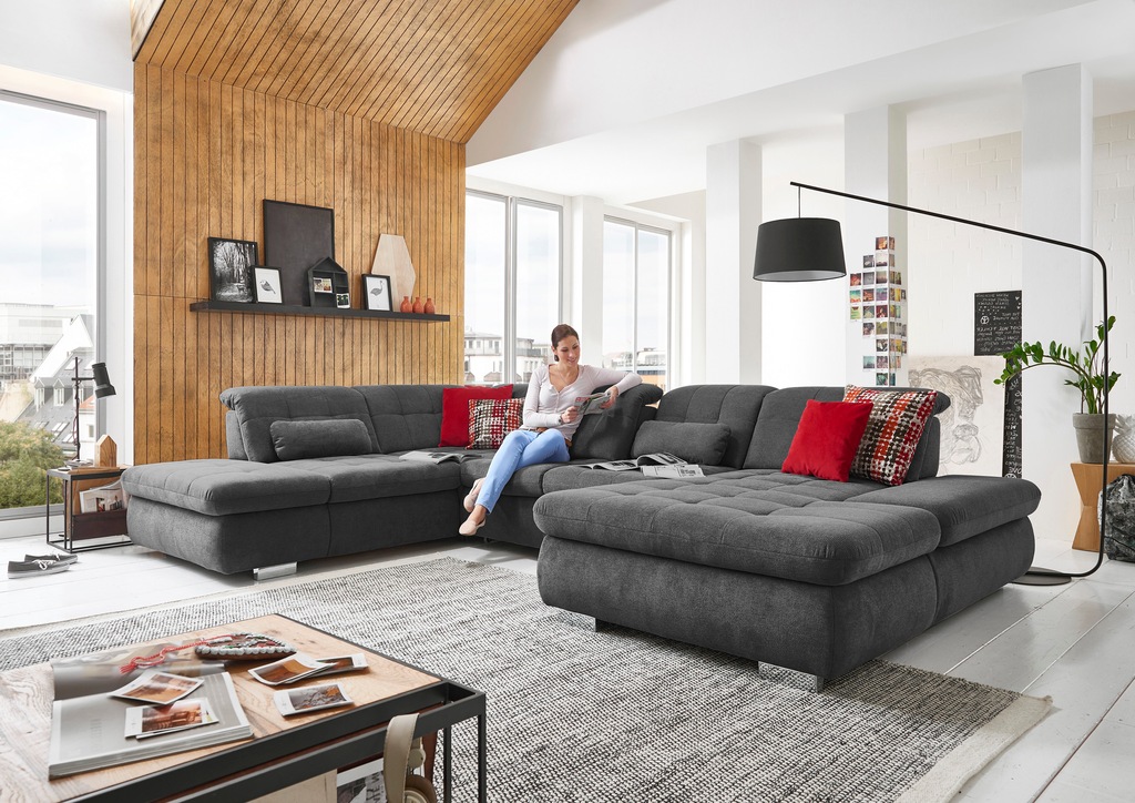Bild von Die PlanBar Ecksofa »MP-IN17004 Wohnlandschaft U-Form«, wahlweise mit Funktionen, Kaltschaum-Polsterung
