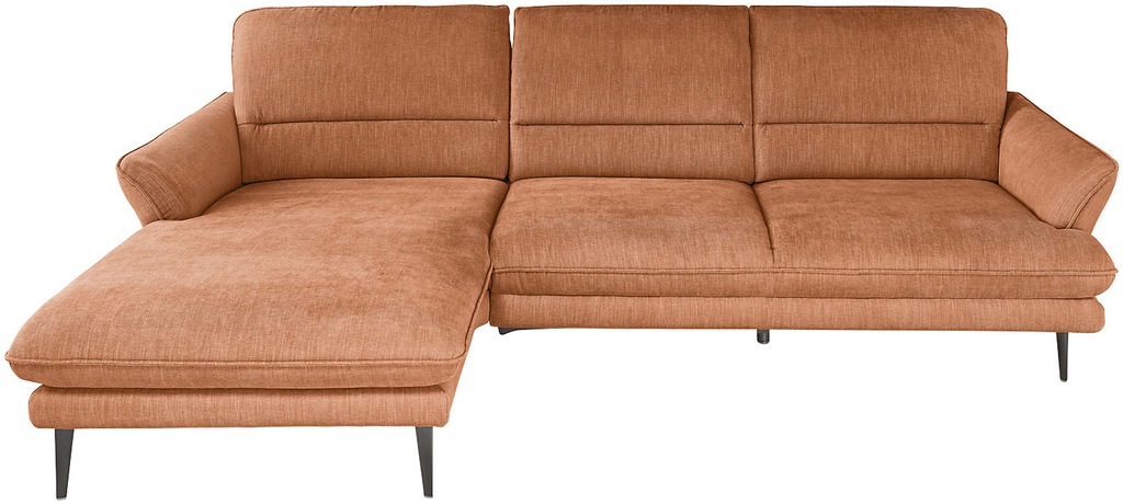 Bild von GALLERY M branded by Musterring Ecksofa "Lena, L-Form, wahlweise mit Funktion, Kaltschaum oder Federkern", mit Sitztiefenverstellung, Alufuß in schwarz, B 292 x T 184 cm