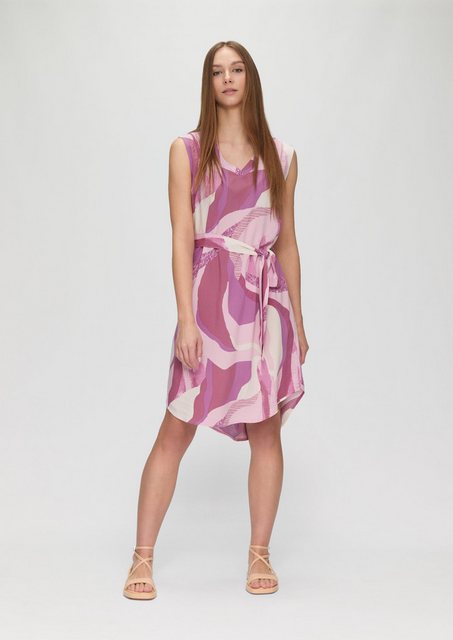 Bild von QS Minikleid Kurzes Kleid mit Stoffgürtel und All-over-Print