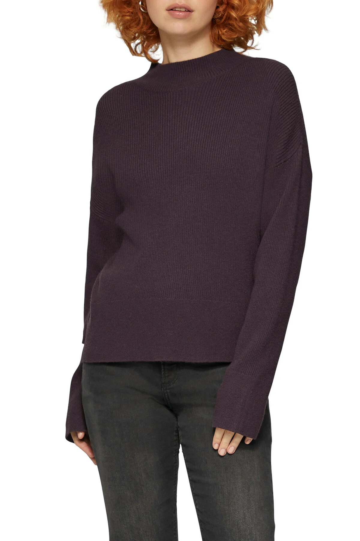 Bild von QS by s.Oliver Übergroßer Pullover Mit Geradem Schnitt Und Rippenstrick für Damen - S