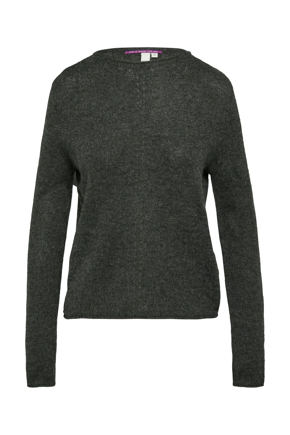Bild von QS by s.Oliver Weich Gestrickter Pullover Mit Stand-up-ärmeln Und Gerollten Kanten für Damen - S