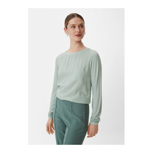 Bild von Comma Casual Identity Langarmshirt Longsleeve aus Viskose mit Logo