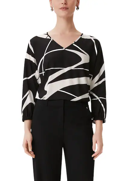 Bild von Comma Druckbluse, mit V-Ausschnitt und Allover-Muster