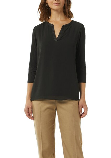 Bild von comma, Shirtbluse, 3/4-Arm, Split-Neck, für Damen, schwarz, 36