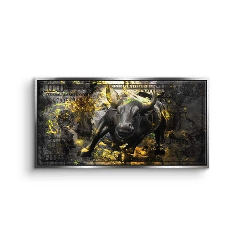 Bild von DOTCOMCANVAS® Leinwandbild - Black Bull: Ein Meisterwerk der Motivation