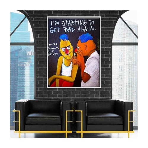 Bild von Ernie und Bert Leinwandbild - Comic-Stil von DOTCOMCANVAS®