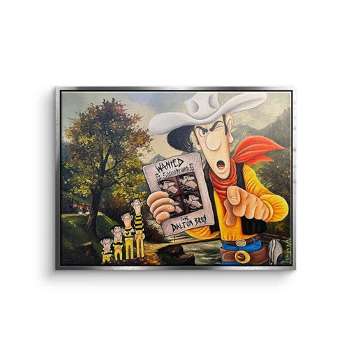 Bild von Leinwandbild mit Lucky Luke und den Daltons