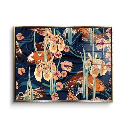 Bild von Ästhetisches Acrylglasbild "Koi Flower Spin" von DOTCOMCANVAS®