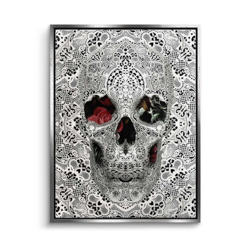 Bild von DOTCOMCANVAS® Leinwandbild Lace Skull