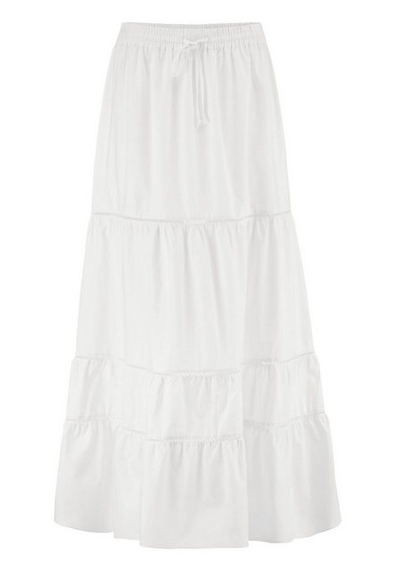 Bild von hessnatur Damen Rock Maxi Relaxed aus Bio-Baumwolle - weiß - Größe 42
