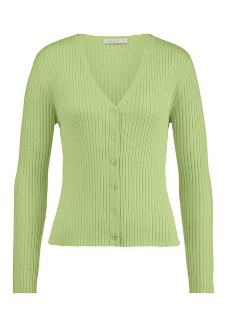 Bild von hessnatur Damen Rib Strickjacke Slim aus Bio-Baumwolle - grün - Größe 38