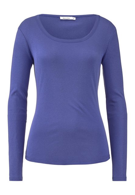 Bild von hessnatur Damen Softrib Shirt Fitted aus Bio-Baumwolle mit TENCEL™ Modal - blau - Größe 42