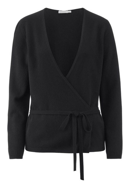 Bild von hessnatur Damen Strickjacke Regular aus weicher Schurwolle mit Kaschmir - schwarz - Größe 38
