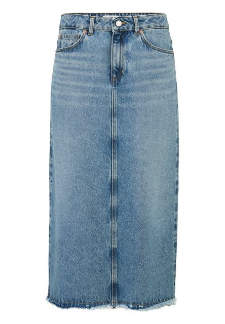 Bild von hessnatur Damen Jeans Rock Midi Regular aus Bio-Denim - blau - Größe 38