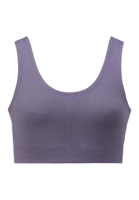 Bild von hessnatur Loungewear Bustier Fitted ACTIVE LIGHT aus Bio-Baumwolle - lila - Größe 34