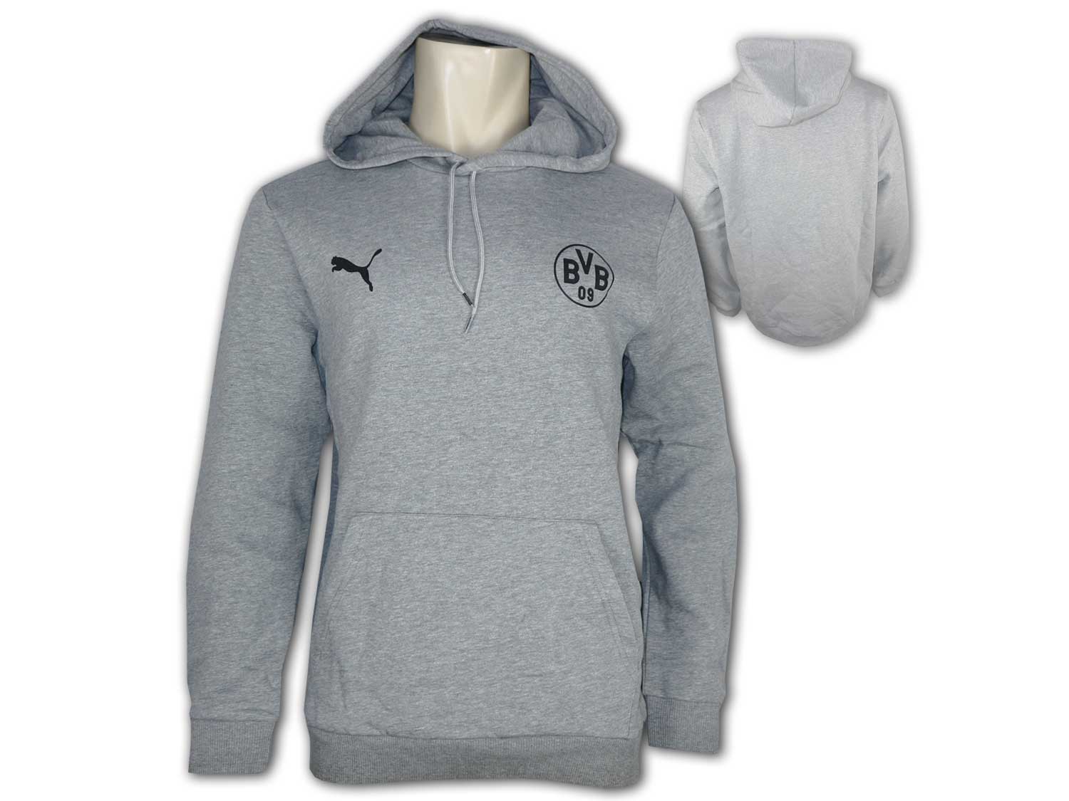 Bild von PUMA BVB Borussia Dortmund Essentials Fleece Hoodie Jungen 08 - medium gray heather 164