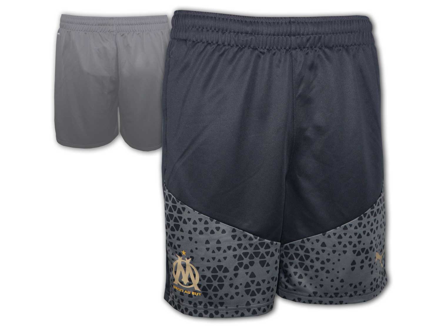 Bild von PUMA Olympique Marseille Training Shorts grau OM Hose, kurz Turnhose Bermuda, Größe:XL