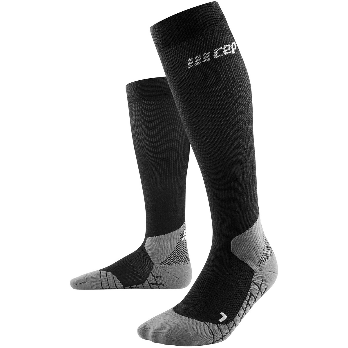 Bild von CEP - HIKING LIGHT MERINO SOCKS REDESIGN für Damen | Lange Wandersocken mit aktivierender Kompression | Trekkingsocken für leichte Beine in schwarz | Größe III | M